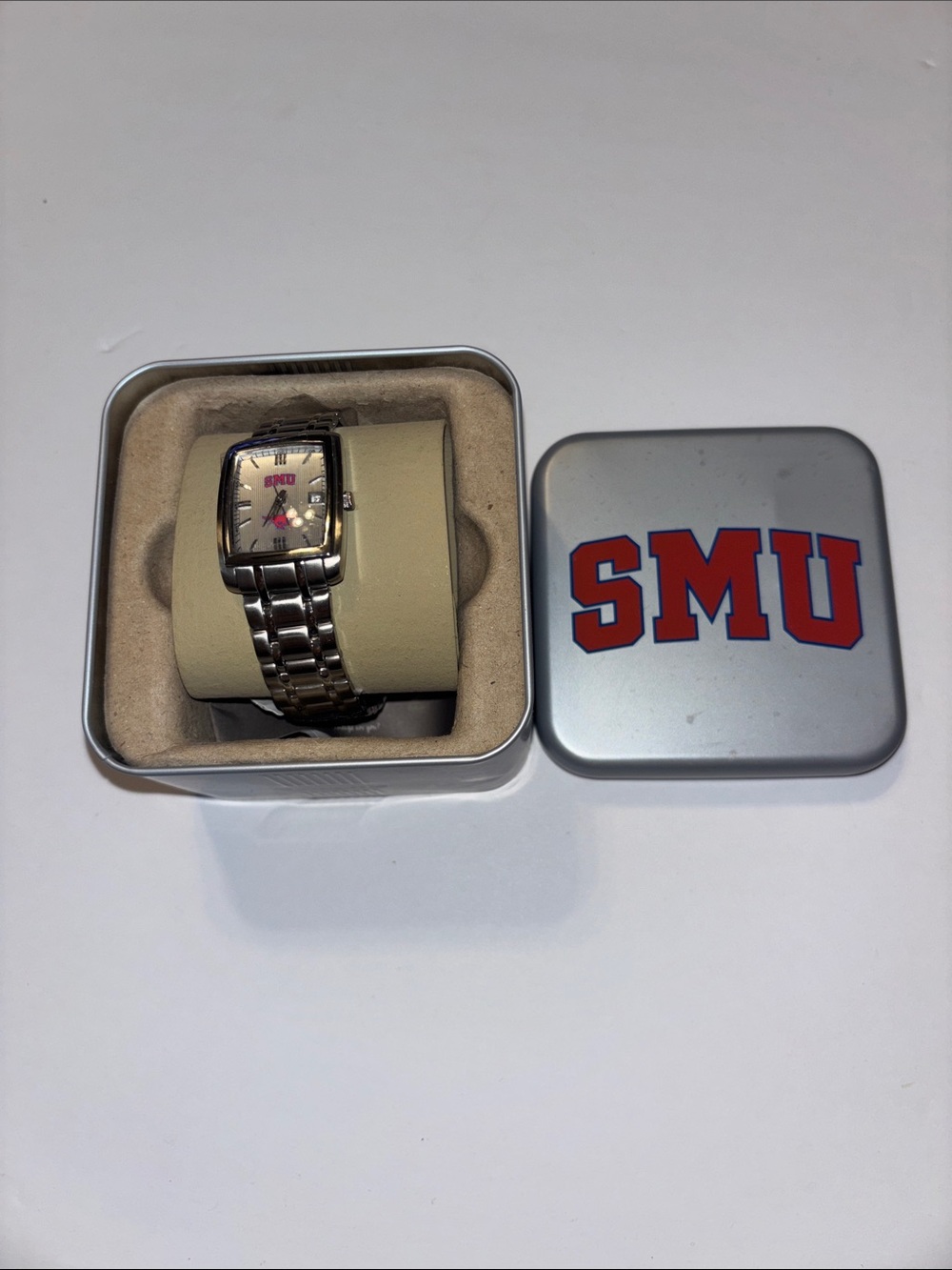 Fossil silver watch Southern Methodist university